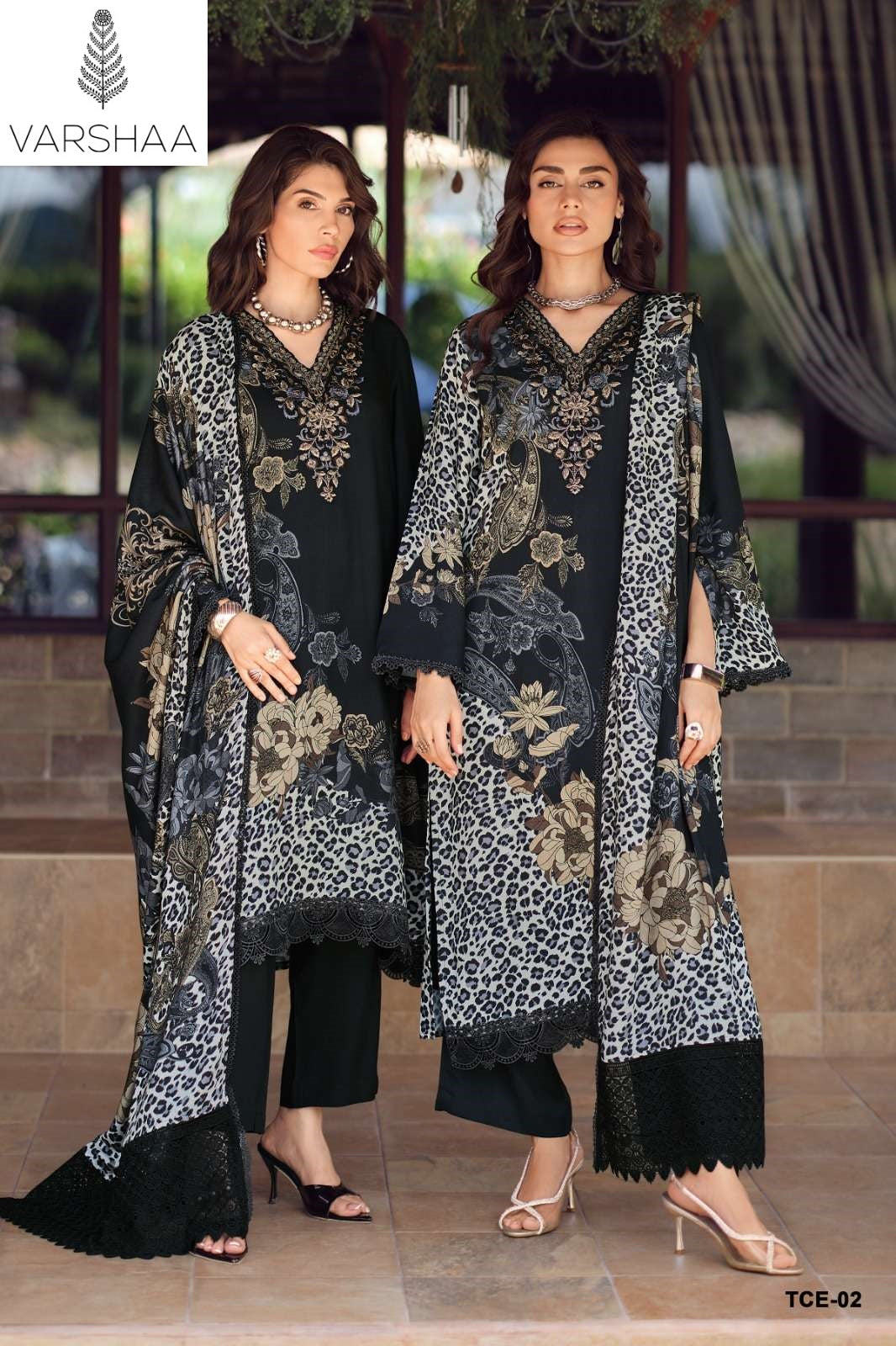 The Classic Edit Varshaa Viscose Twill Pashmina Suits Wholesaler