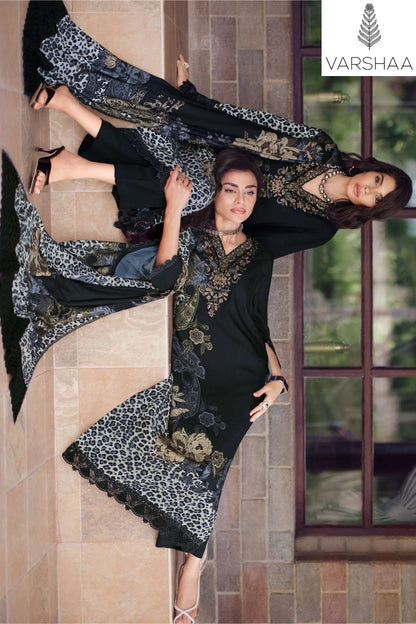 The Classic Edit Varshaa Viscose Twill Pashmina Suits Wholesaler