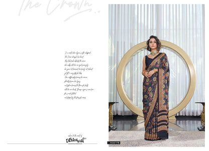 The Crown Vaishali Fashions Pure Crape Sarees Wholesale Price