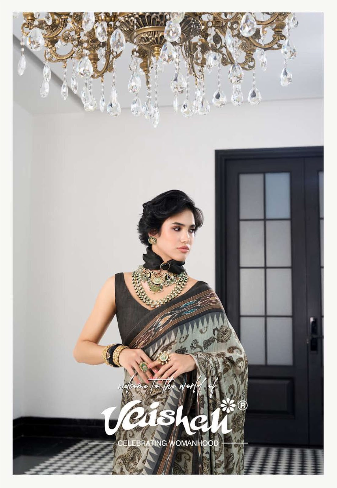 The Crown Vaishali Fashions Pure Crape Sarees Wholesale Price