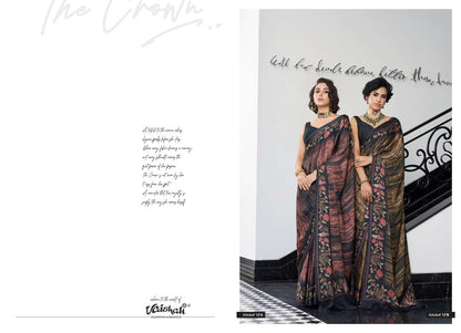The Crown Vaishali Fashions Pure Crape Sarees Wholesale Price