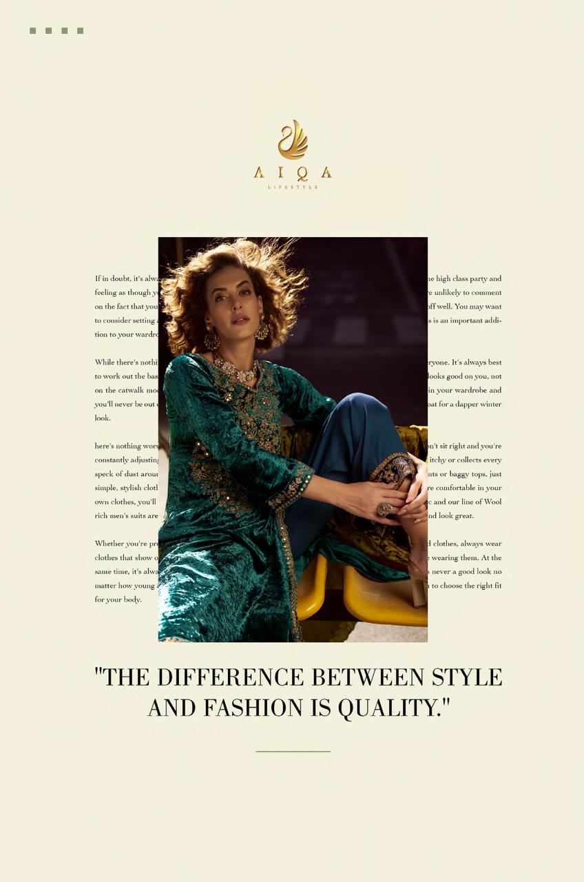 The Dance Of Love Aiqa Velvet Suits Wholesaler