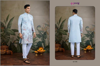 The Desi Edit 61191-61196 Shubhvastra Viscose Silk Mens Kurta Exporter India
