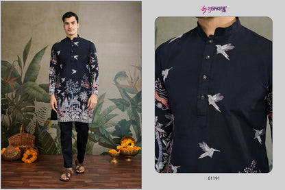 The Desi Edit 61191-61196 Shubhvastra Viscose Silk Mens Kurta Exporter India