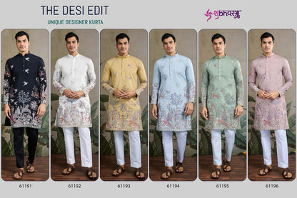 The Desi Edit 61191-61196 Shubhvastra Viscose Silk Mens Kurta Exporter India