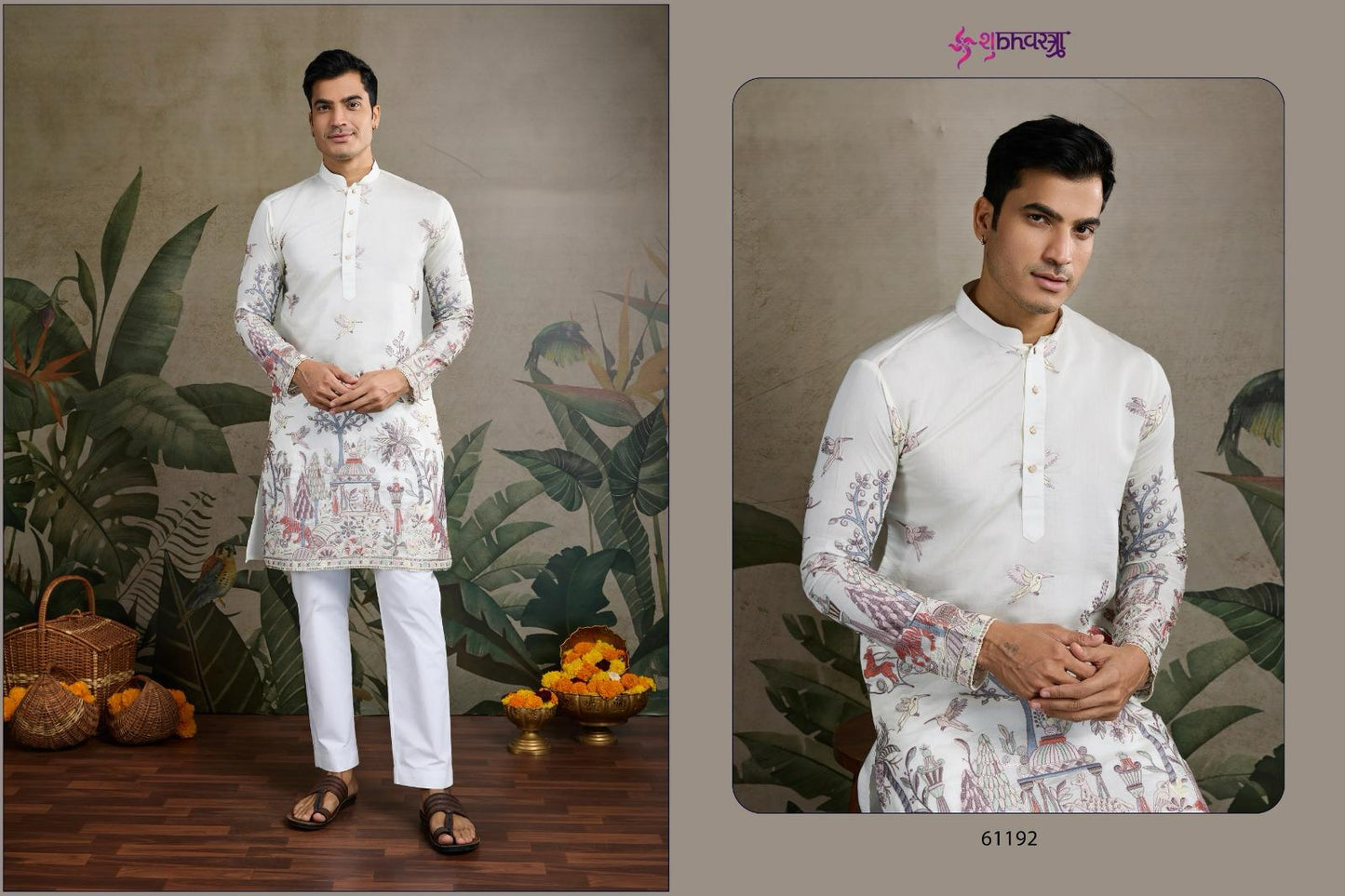 The Desi Edit 61191-61196 Shubhvastra Viscose Silk Mens Kurta Exporter India