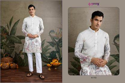 The Desi Edit 61191-61196 Shubhvastra Viscose Silk Mens Kurta Exporter India