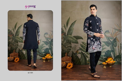 The Desi Edit 61191-61196 Shubhvastra Viscose Silk Mens Kurta Exporter India
