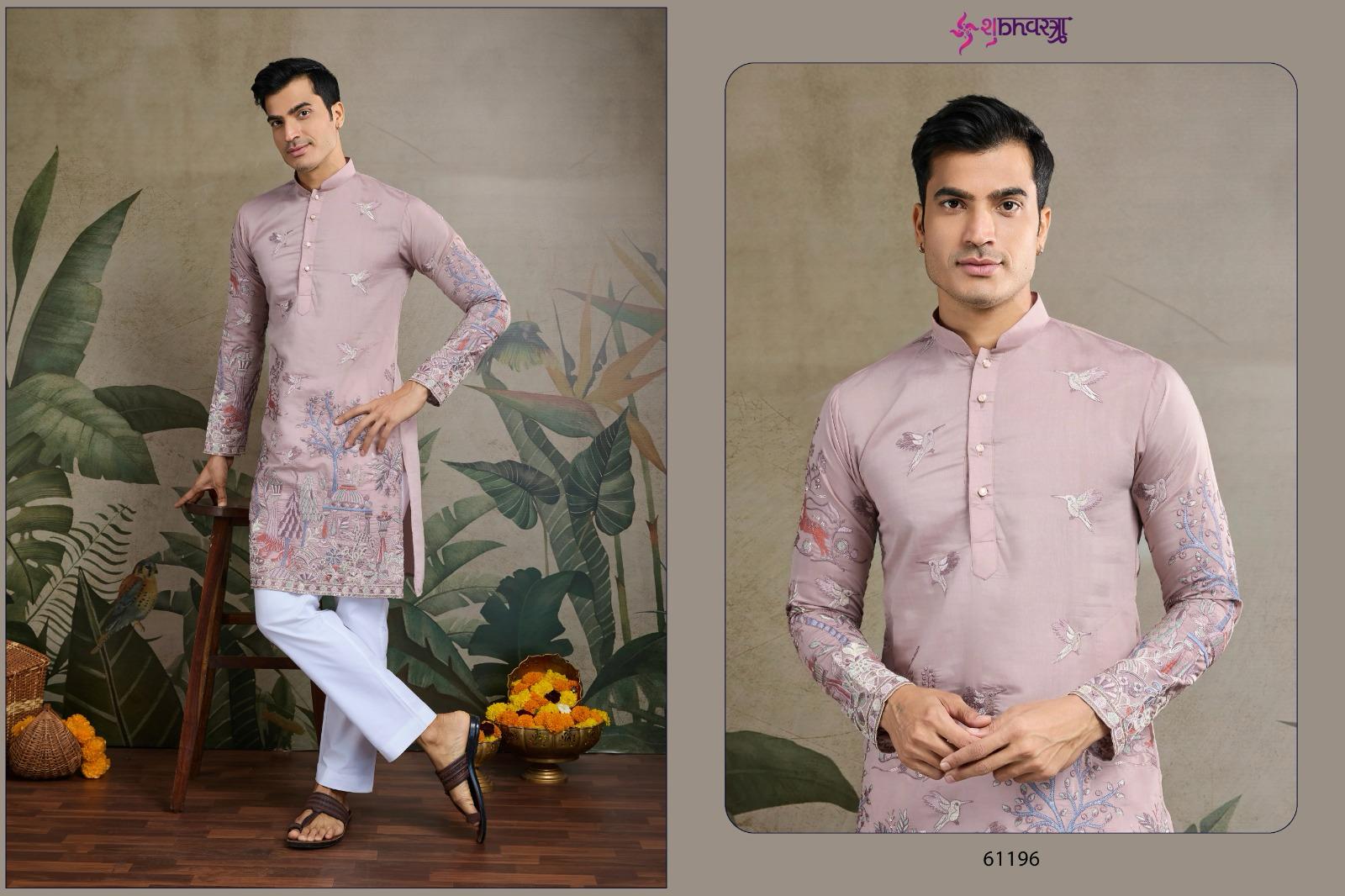The Desi Edit 61191-61196 Shubhvastra Viscose Silk Mens Kurta Exporter India