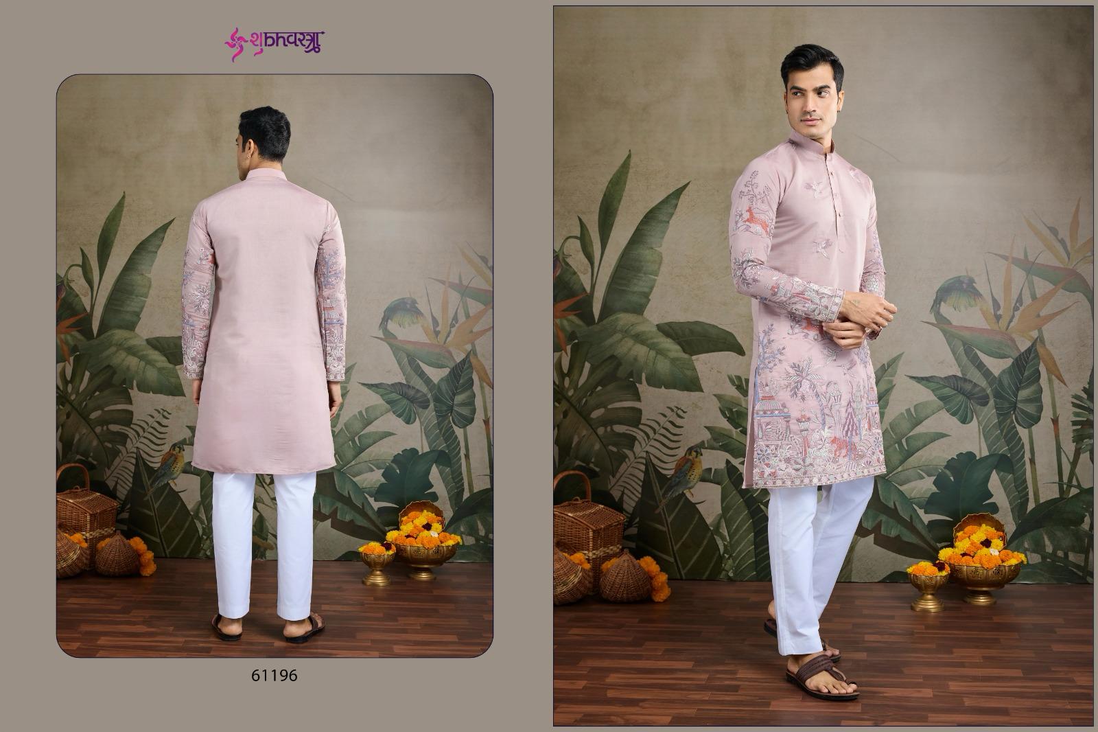 The Desi Edit 61191-61196 Shubhvastra Viscose Silk Mens Kurta Exporter India
