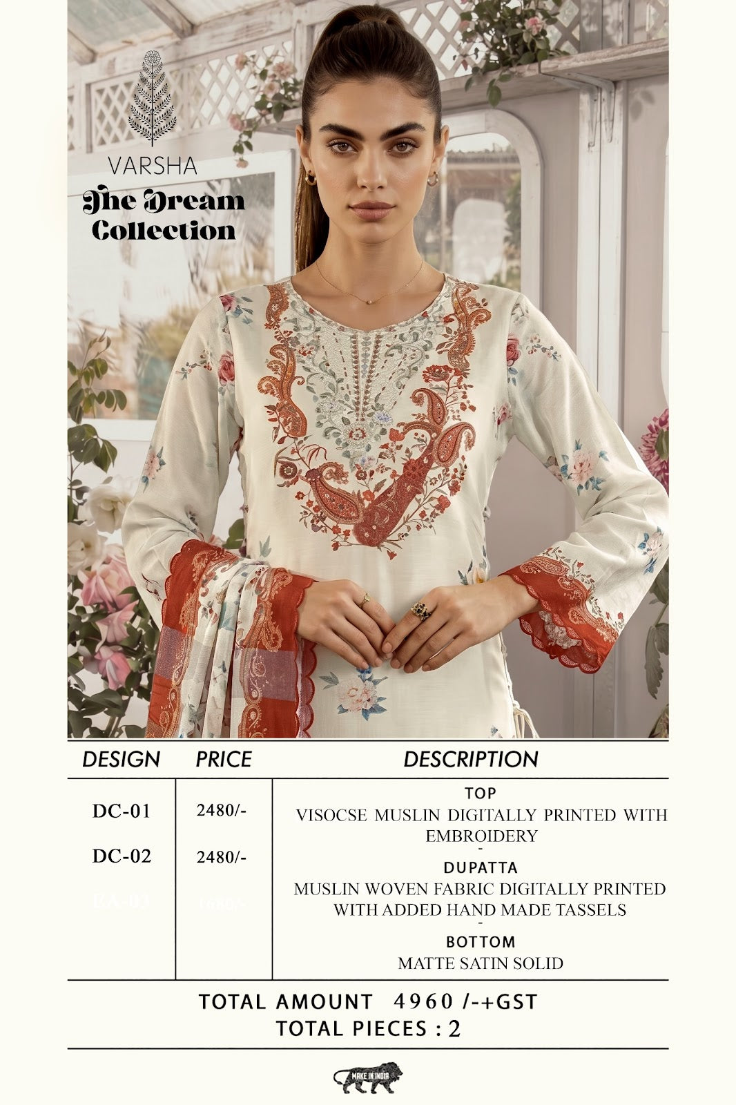 The Dream Collection Varshaa Viscose Muslin Pant Style Suits Exporter Ahmedabad