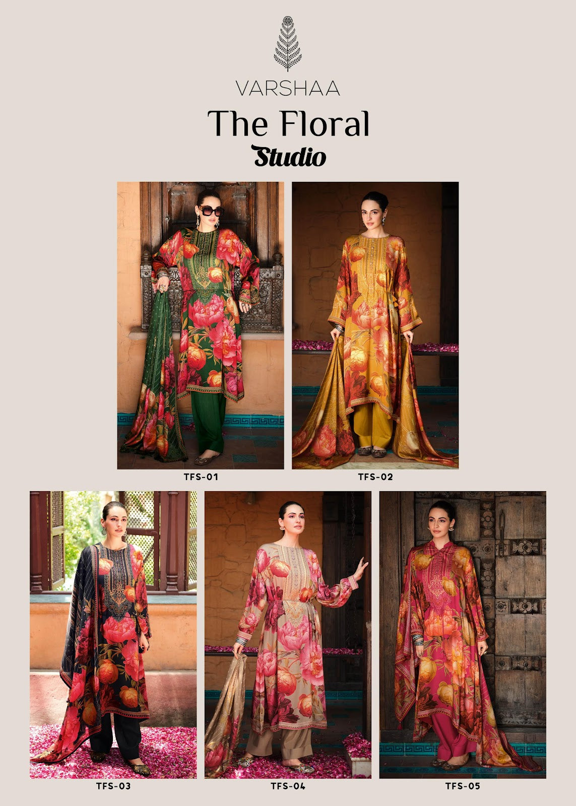 The Floral Studio Varshaa Viscose Muslin Plazzo Style Suits Wholesale Rate