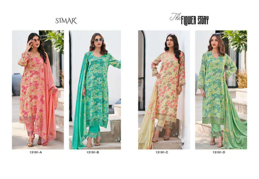 The Flower Story Simar Lawn Cotton Pakistani Salwar Suits Wholesale