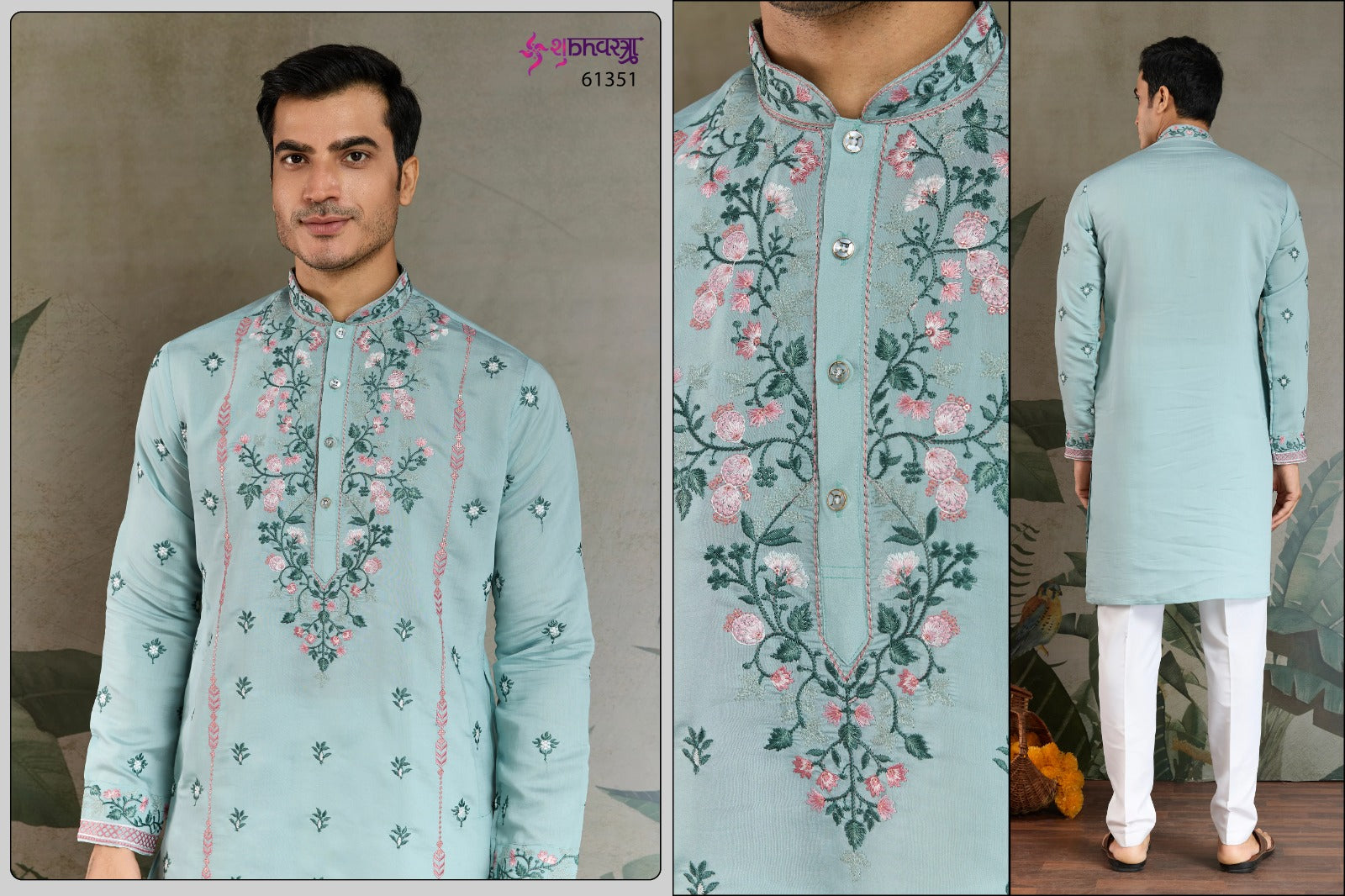 The Fusion Fits 3 Shubhvastra Viscose Silk Mens Kurta Wholesaler India