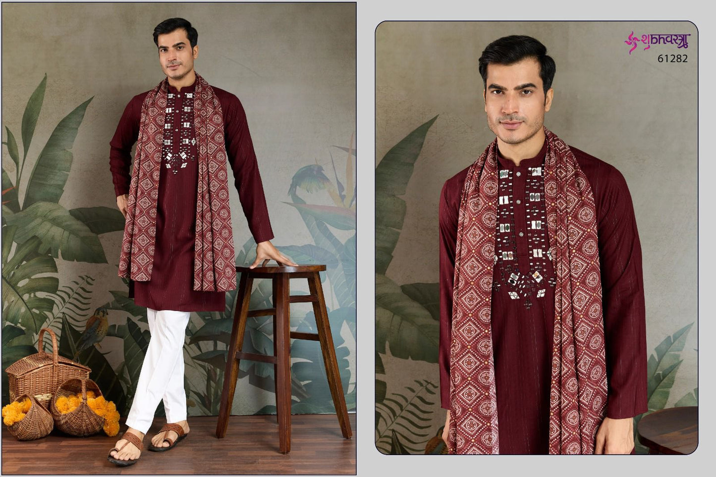 The Heritage Hues Shubhvastra Viscose Mens Kurta Dupatta Manufacturer Ahmedabad