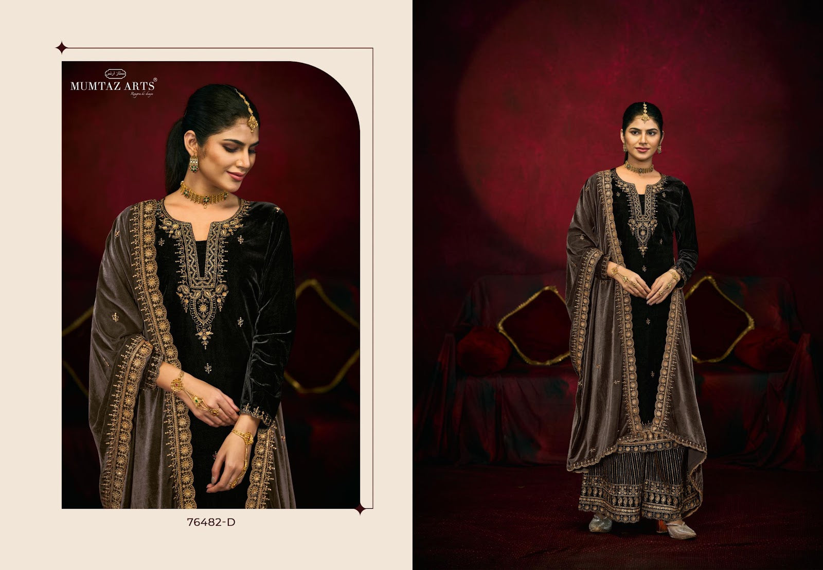 The Khaab Bride Mumtaz Arts Velvet Suits Supplier India