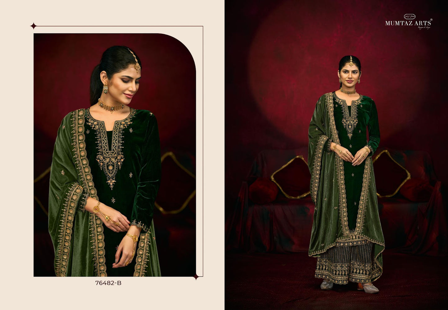 The Khaab Bride Mumtaz Arts Velvet Suits Supplier India