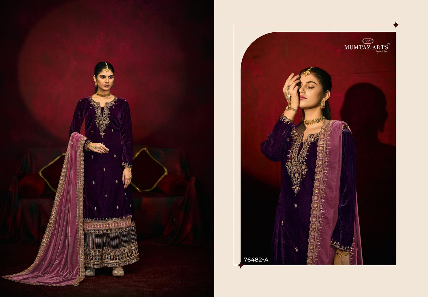 The Khaab Bride Mumtaz Arts Velvet Suits Supplier India