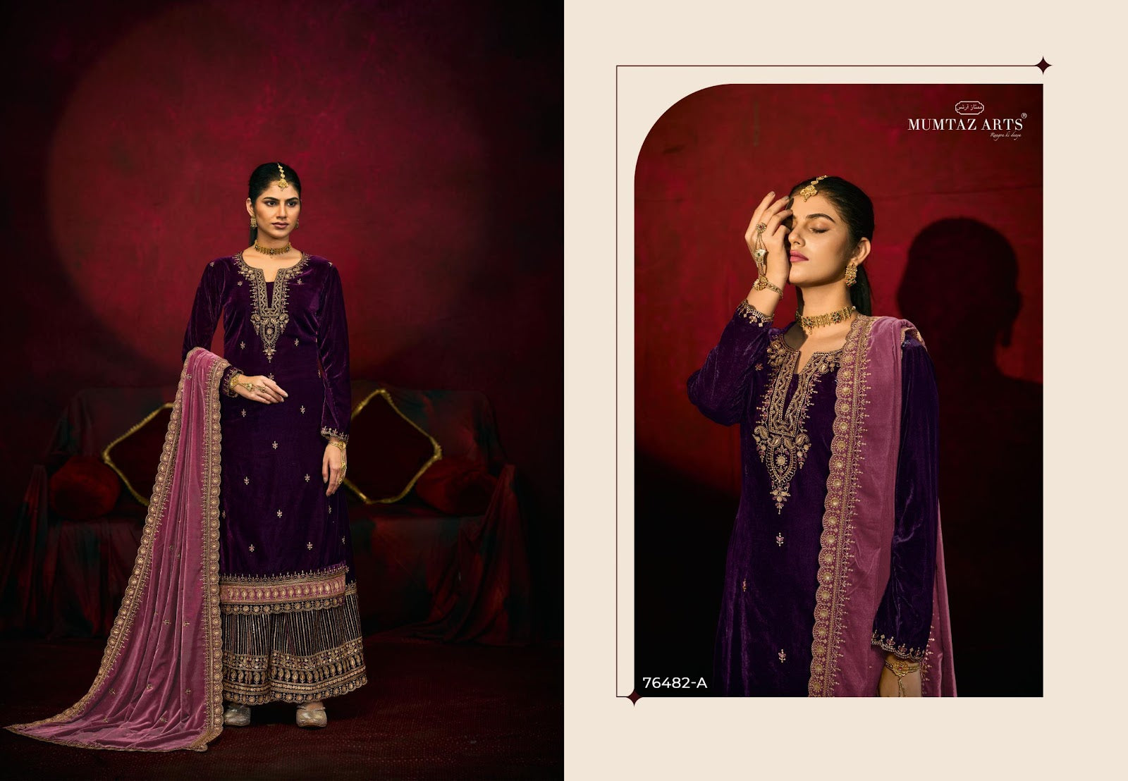 The Khaab Bride Mumtaz Arts Velvet Suits Supplier India