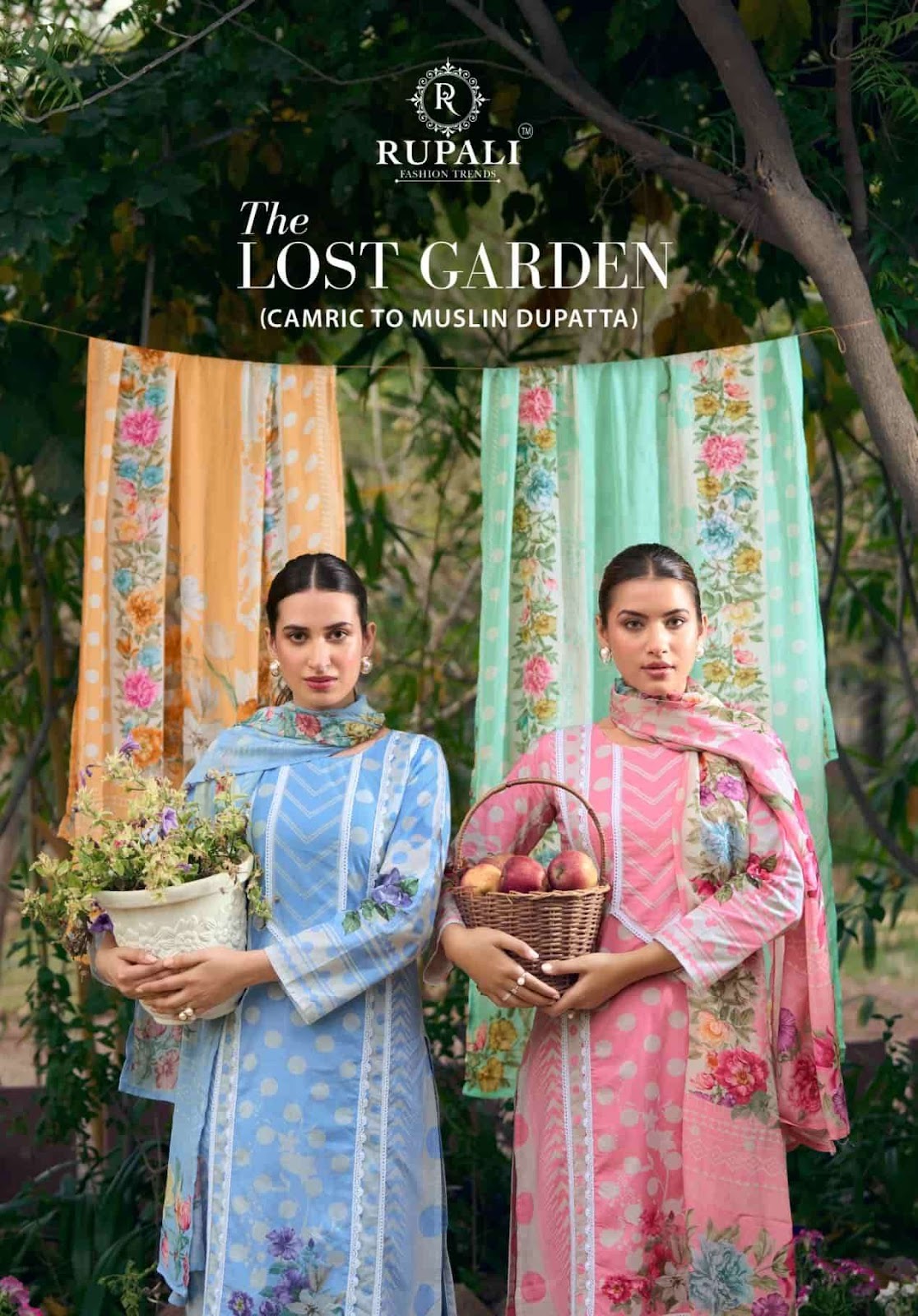 The Lost Garden Rupali Cambric Lawn Pant Style Suits Wholesaler Gujarat