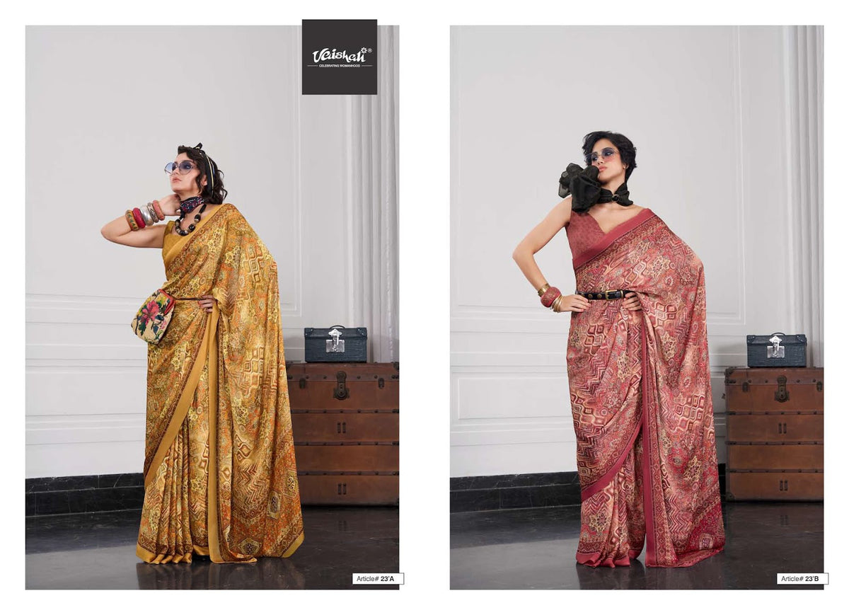 The Luxe Vaishali Fashions Crape Sarees Wholesale Price