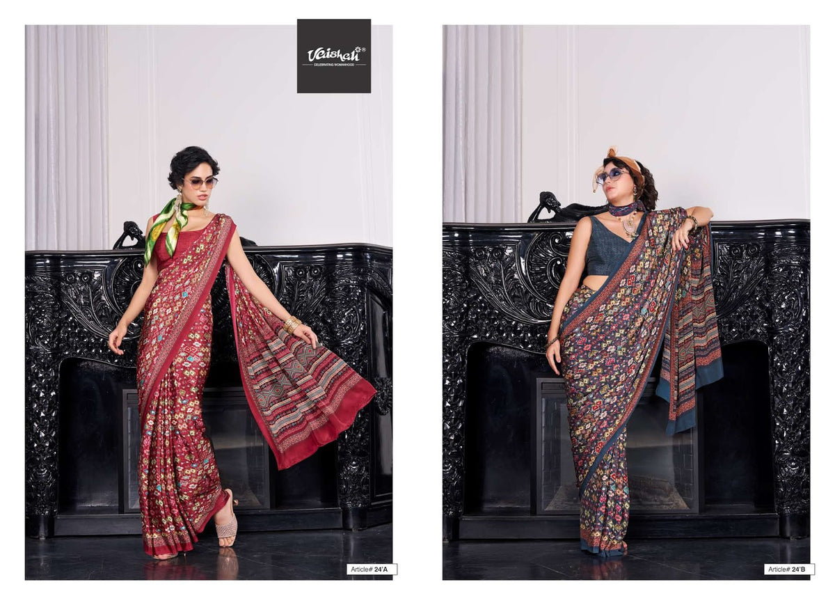 The Luxe Vaishali Fashions Crape Sarees Wholesale Price