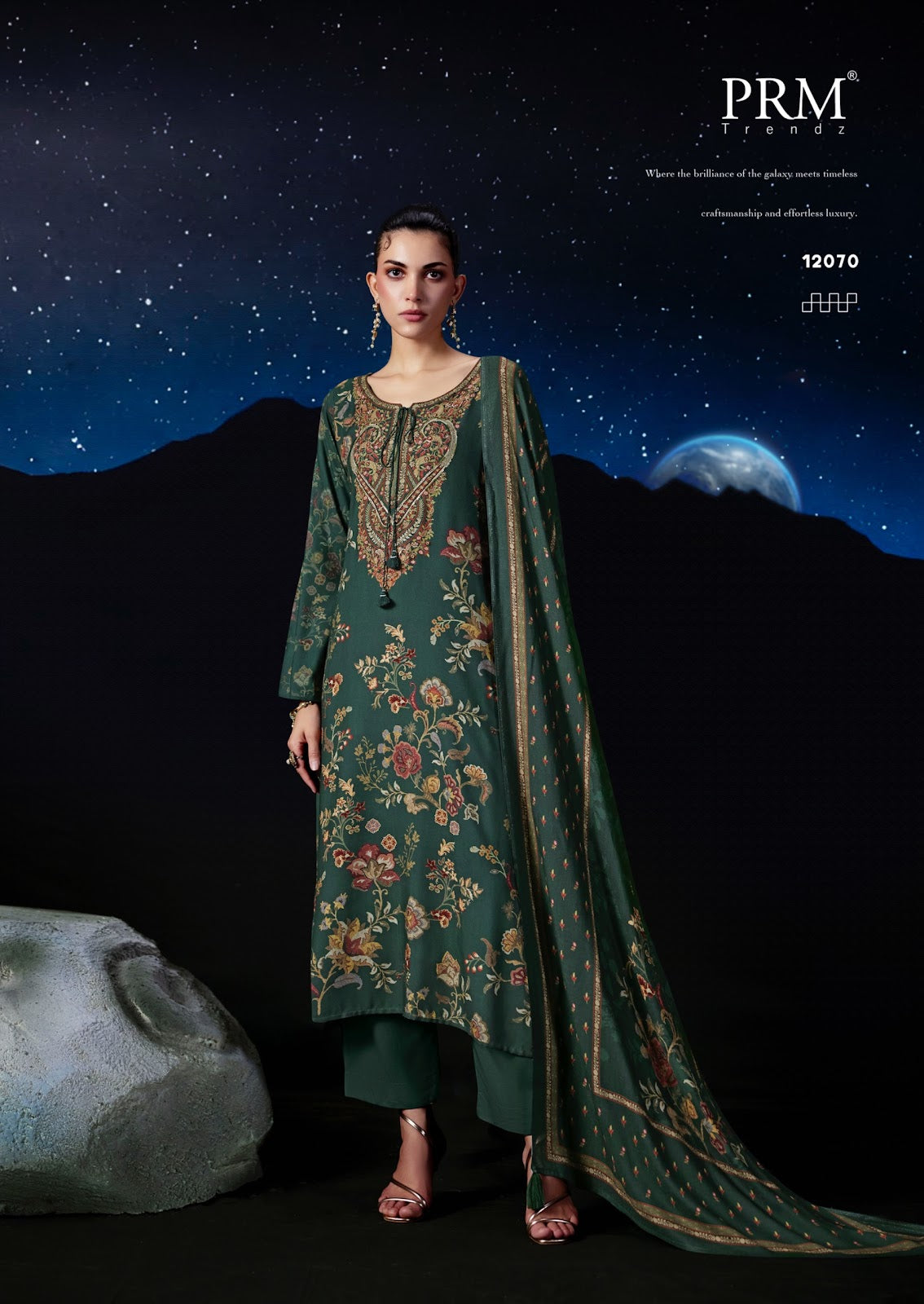 The Moon Prm Trendz Viscose Pashmina Suits Supplier Gujarat