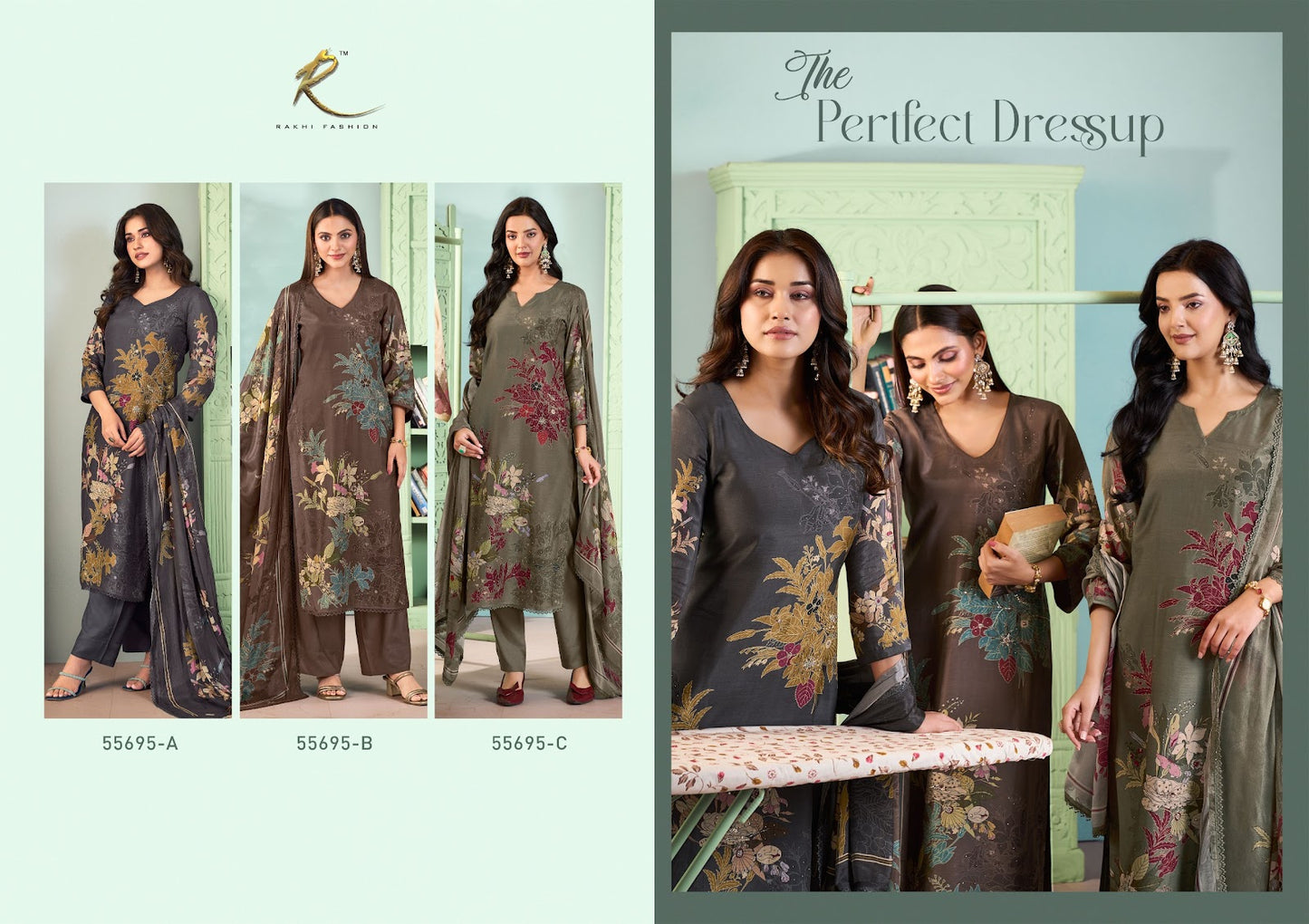 The Pertfect Dressup Rakhi Fashion Bemberg Pant Style Suits Wholesale