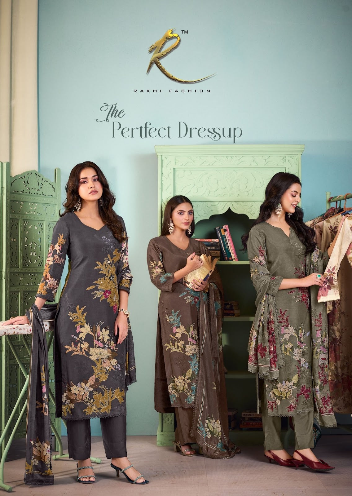 The Pertfect Dressup Rakhi Fashion Bemberg Pant Style Suits Wholesale