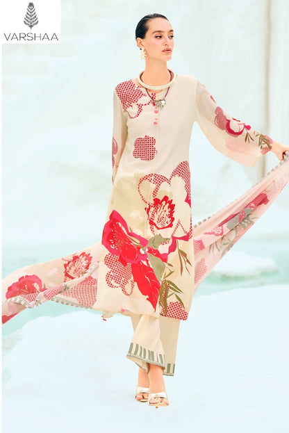 The Print Discostar Varshaa Crape Silk Pant Style Suits Wholesale Price
