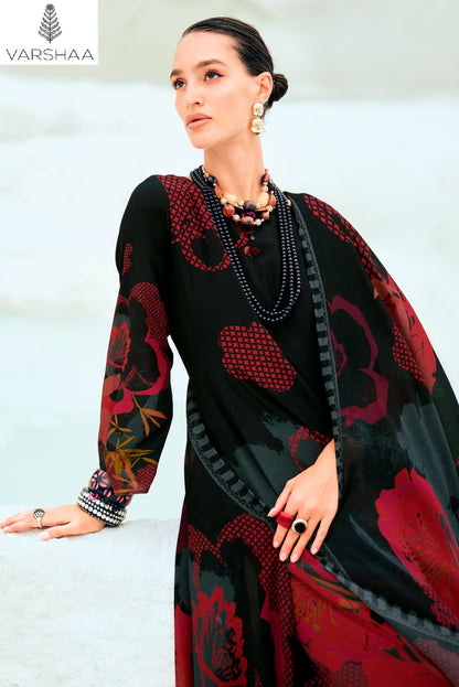 The Print Discostar Varshaa Crape Silk Pant Style Suits Wholesale Price