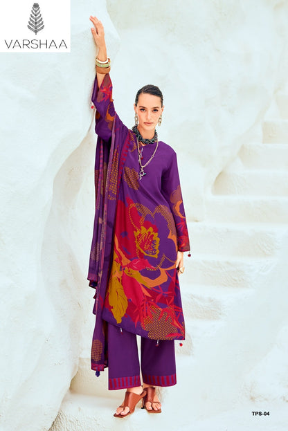 The Print Discostar Varshaa Crape Silk Pant Style Suits Wholesale Price