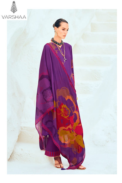 The Print Discostar Varshaa Crape Silk Pant Style Suits Wholesale Price