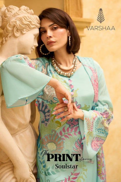 The Print Soulstar Varshaa Royal Silk Plazzo Style Suits Manufacturer India