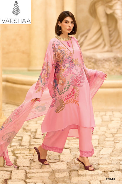 The Print Soulstar Varshaa Royal Silk Plazzo Style Suits Manufacturer India