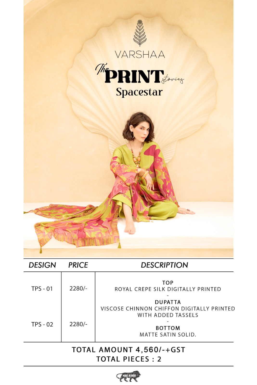 The Print Spacestar Varshaa Crape Silk Plazzo Style Suits Supplier Ahmedabad