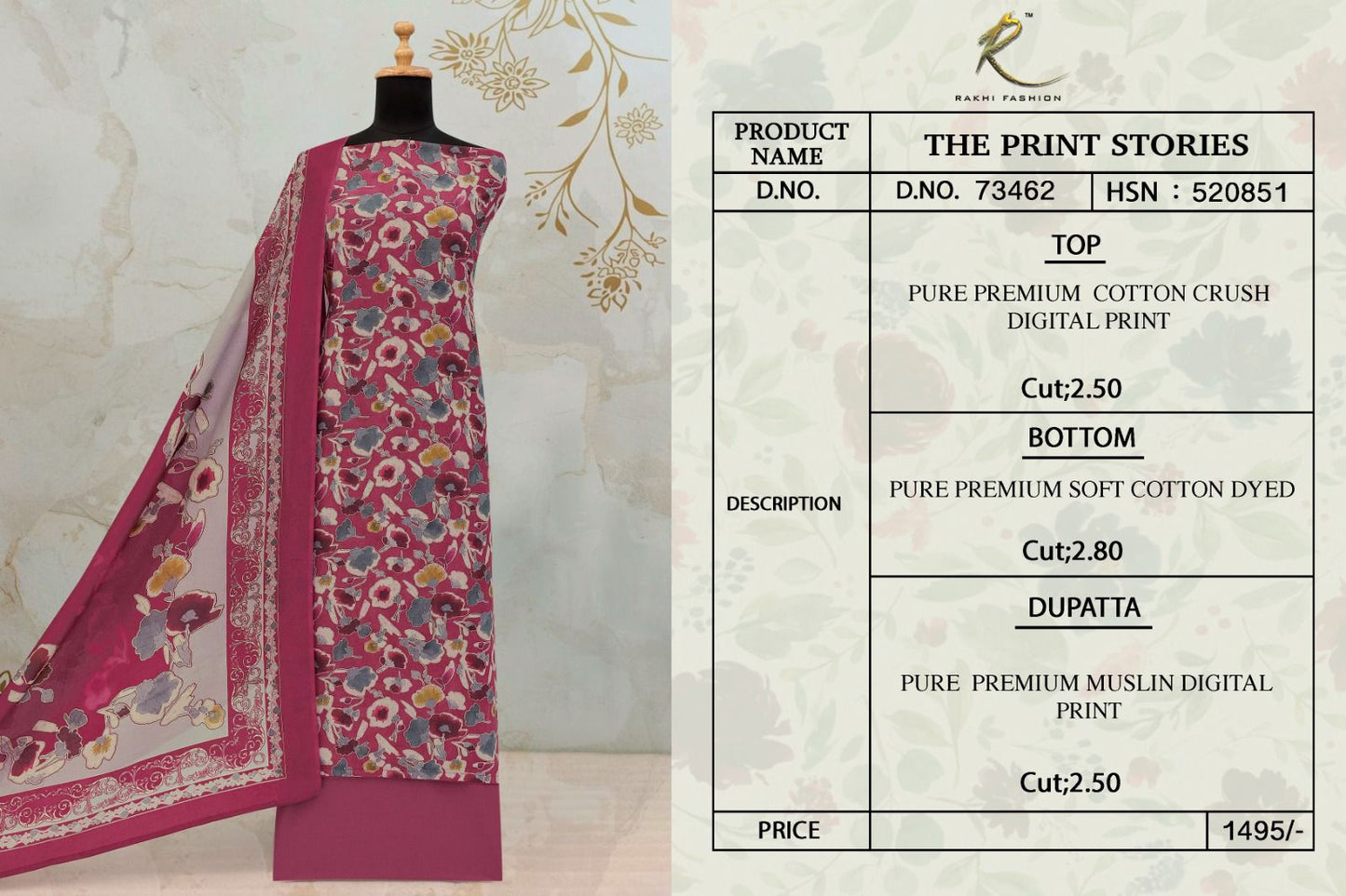 The Print Stories 73462 Rakhi Fashion Cotton Salwar Suits Wholesale Price