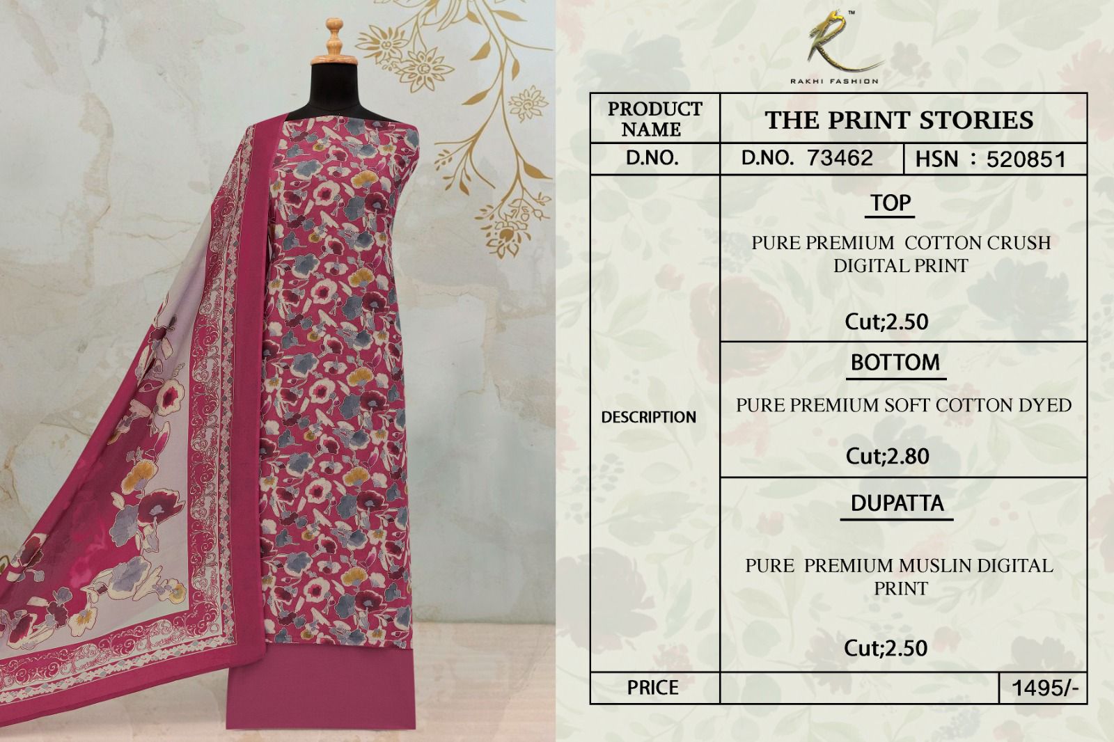 The Print Stories 73462 Rakhi Fashion Cotton Salwar Suits Wholesale Price