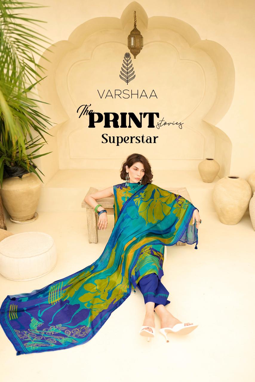 The Print Superstar Varshaa Silk Pant Style Suits Supplier
