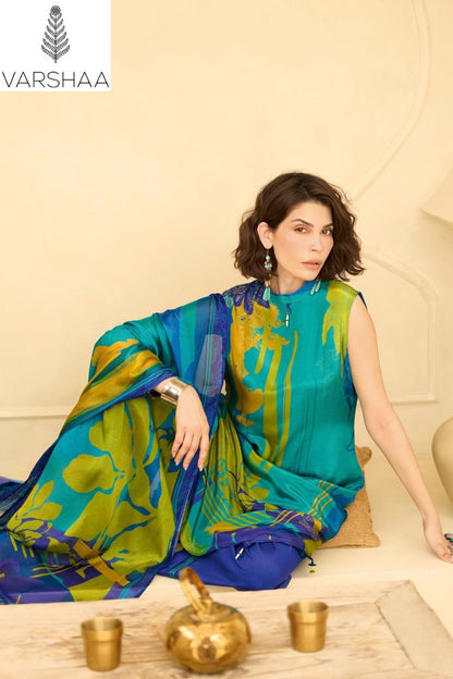 The Print Superstar Varshaa Silk Pant Style Suits Supplier