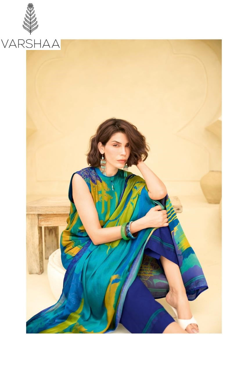 The Print Superstar Varshaa Silk Pant Style Suits Supplier