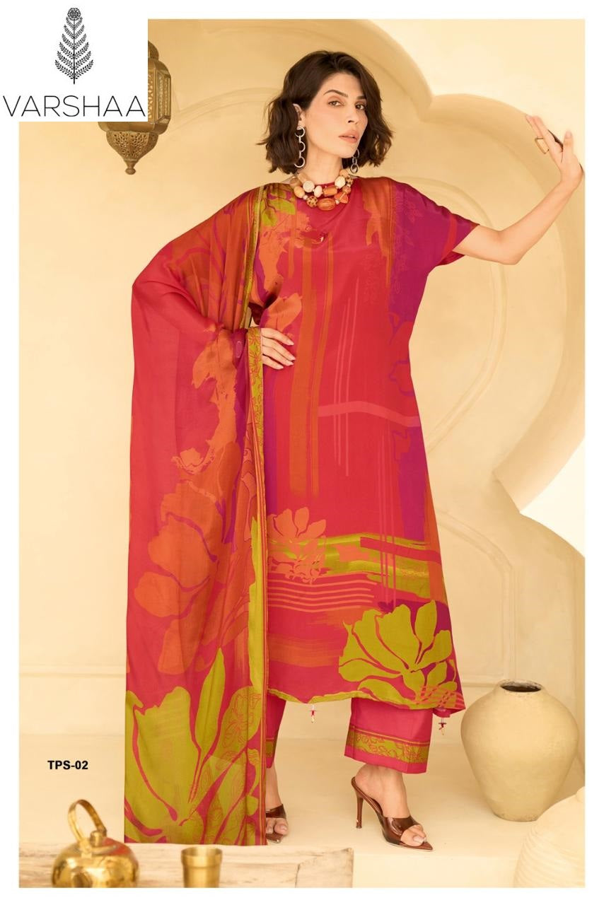 The Print Superstar Varshaa Silk Pant Style Suits Supplier