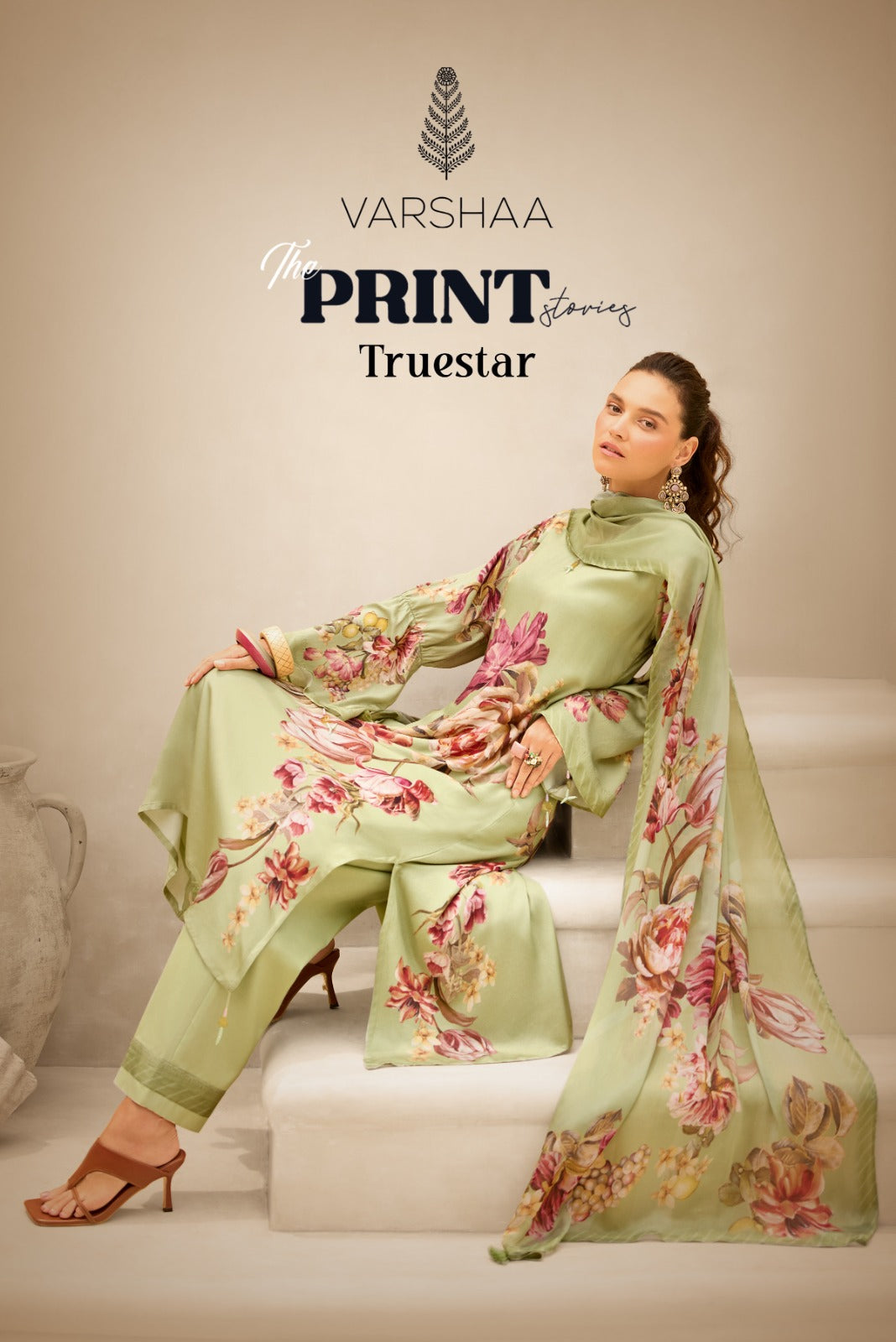 The Print True Star Varshaa Maison Satin Pant Style Suits Wholesaler India