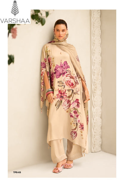 The Print True Star Varshaa Maison Satin Pant Style Suits Wholesaler India