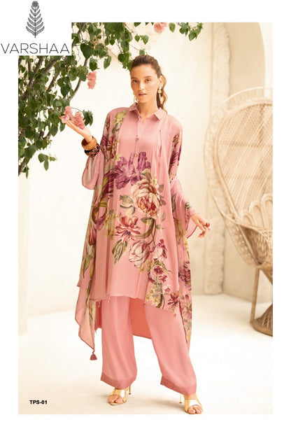 The Print True Star Varshaa Maison Satin Pant Style Suits Wholesaler India