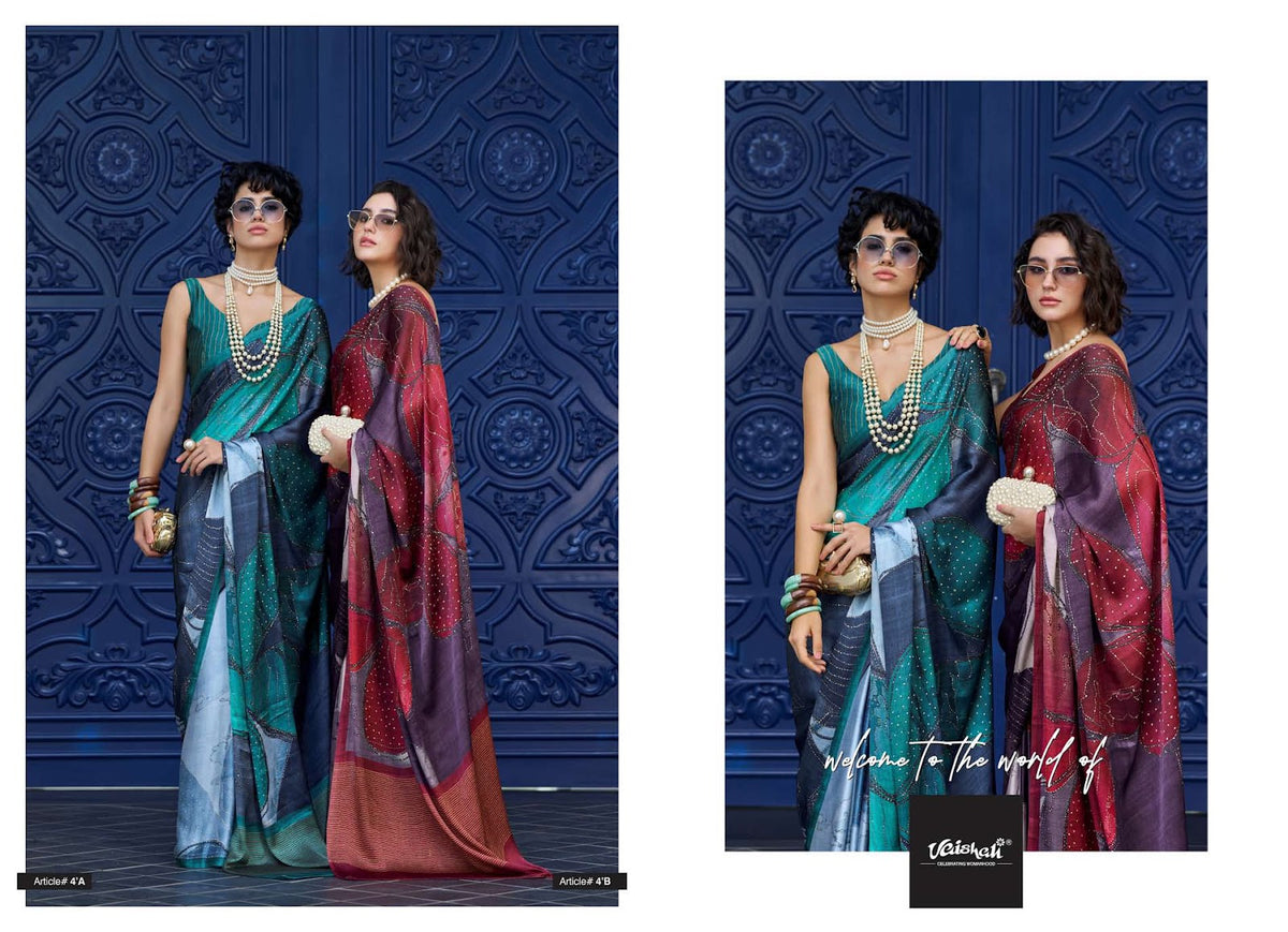 The Queendom Vaishali Fashions Pure Crape Sarees Manufacturer India
