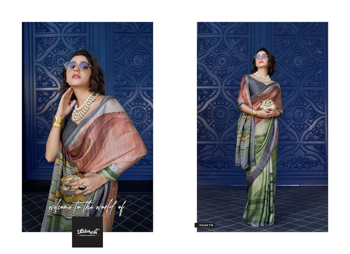 The Queendom Vaishali Fashions Pure Crape Sarees Manufacturer India