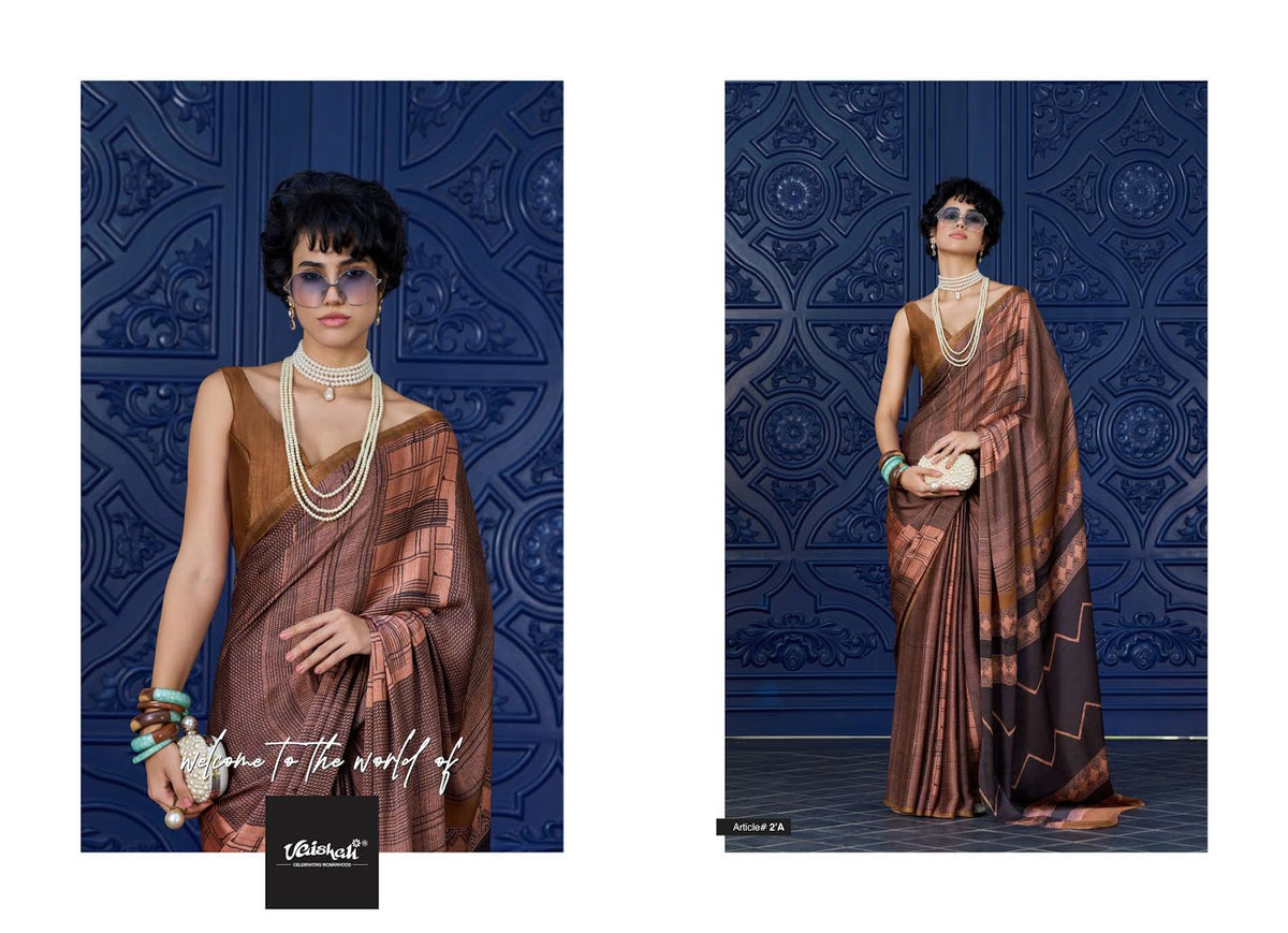 The Queendom Vaishali Fashions Pure Crape Sarees Manufacturer India