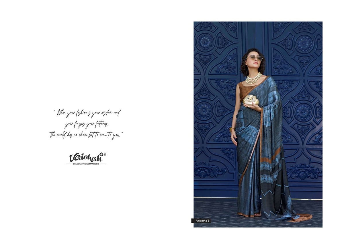 The Queendom Vaishali Fashions Pure Crape Sarees Manufacturer India