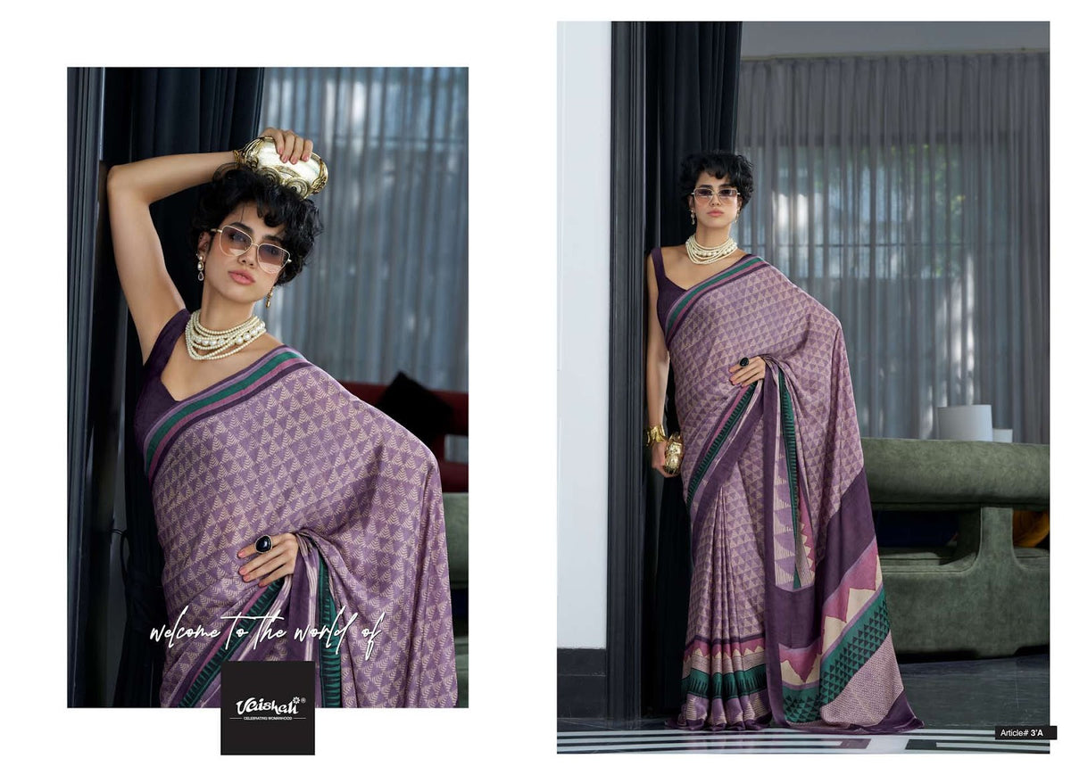 The Queendom Vaishali Fashions Pure Crape Sarees Manufacturer India